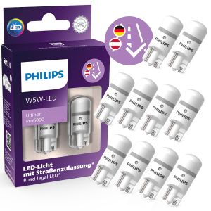 Philips LED Ultinon Pro6000 W 5W mit Straßenzulassung 6000K 1