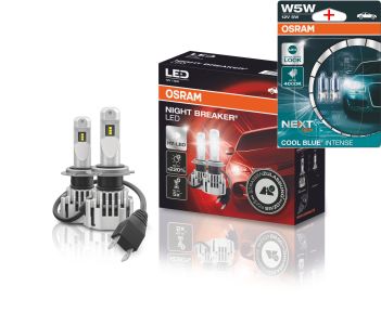 Osram H7 NIGHT BREAKER LED StVZO-Konforme LED-Nachrüstlampe +220% 2Stk.+W5W  Blau 