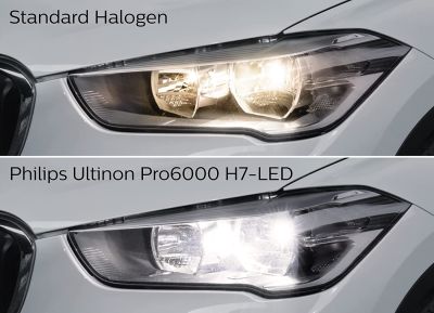 Philips H7-LED Ultinon Pro6000 Scheinwerferlampe 5800K mit Zulassung 2Stk. + W5W LL 