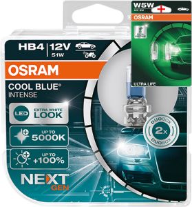 Osram HB4 12V 51W Cool Blue INTENSE NextGen. 5000K +100% 2Stk.+W5W LL 
