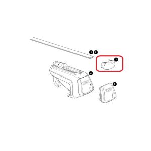 Thule Endkappen oval schwarz für Smart Rack XT Fußsatz 7304 4x  