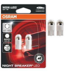 Osram LED Night Breaker Glassockelbirne W 5W mit Straßenzulassung 6000K  2Stk. 