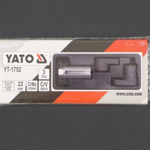 Yato Schlüssel für Lambdasonde Lambdasonden Nuss Einsatz geschlitzt 22mm 3  tlg. YT-1752 