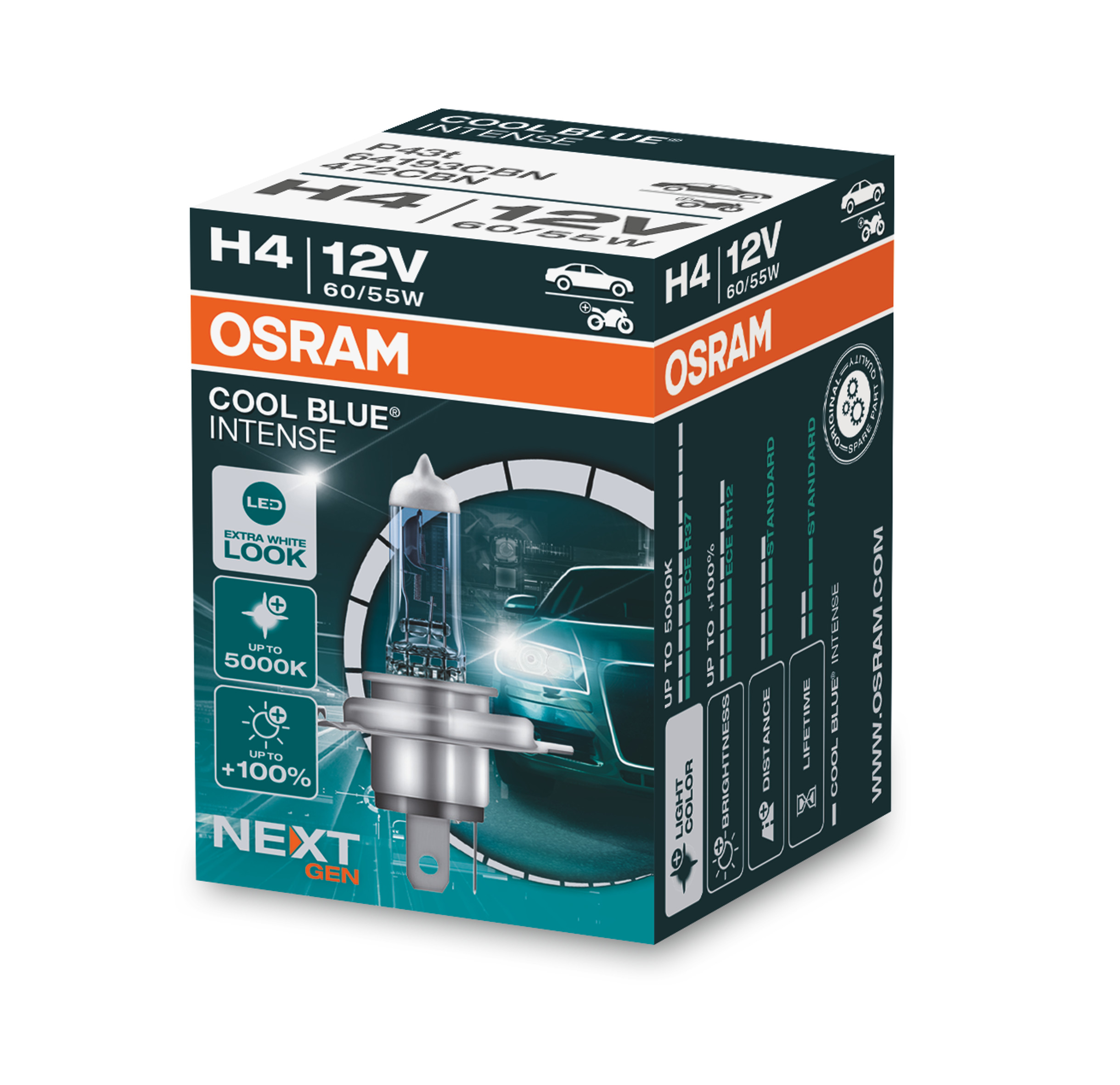 Original Osram Cool Blue Intense NEXT-GEN Lampen H1 H4 H7 H8 H11 W5W Satz  5000K – Tacos Y Mas