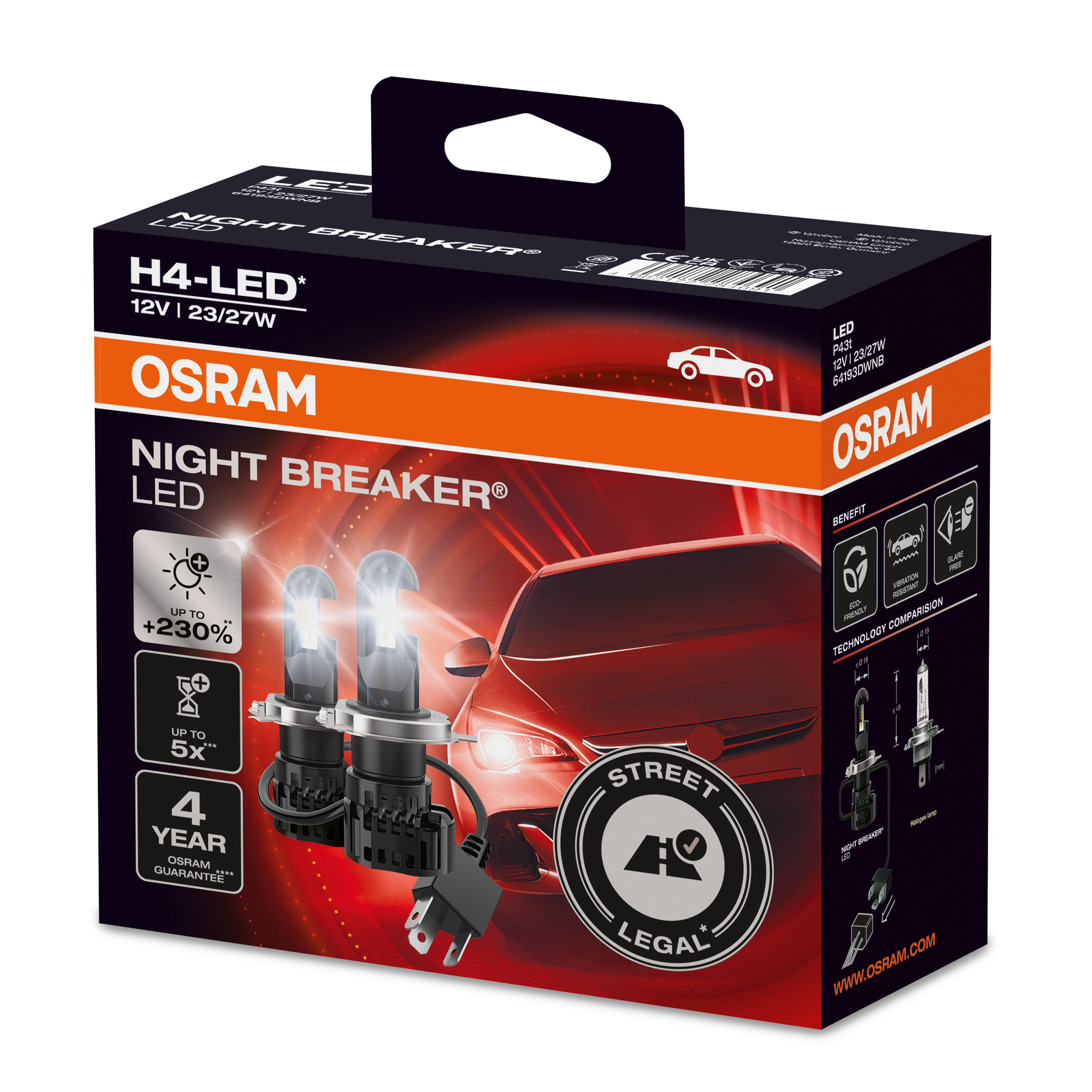 Osram Night Breaker 200 Laser Silver LED H1 H3 H4 H7 H8 H11 HB3 HB4 Freie  Wah