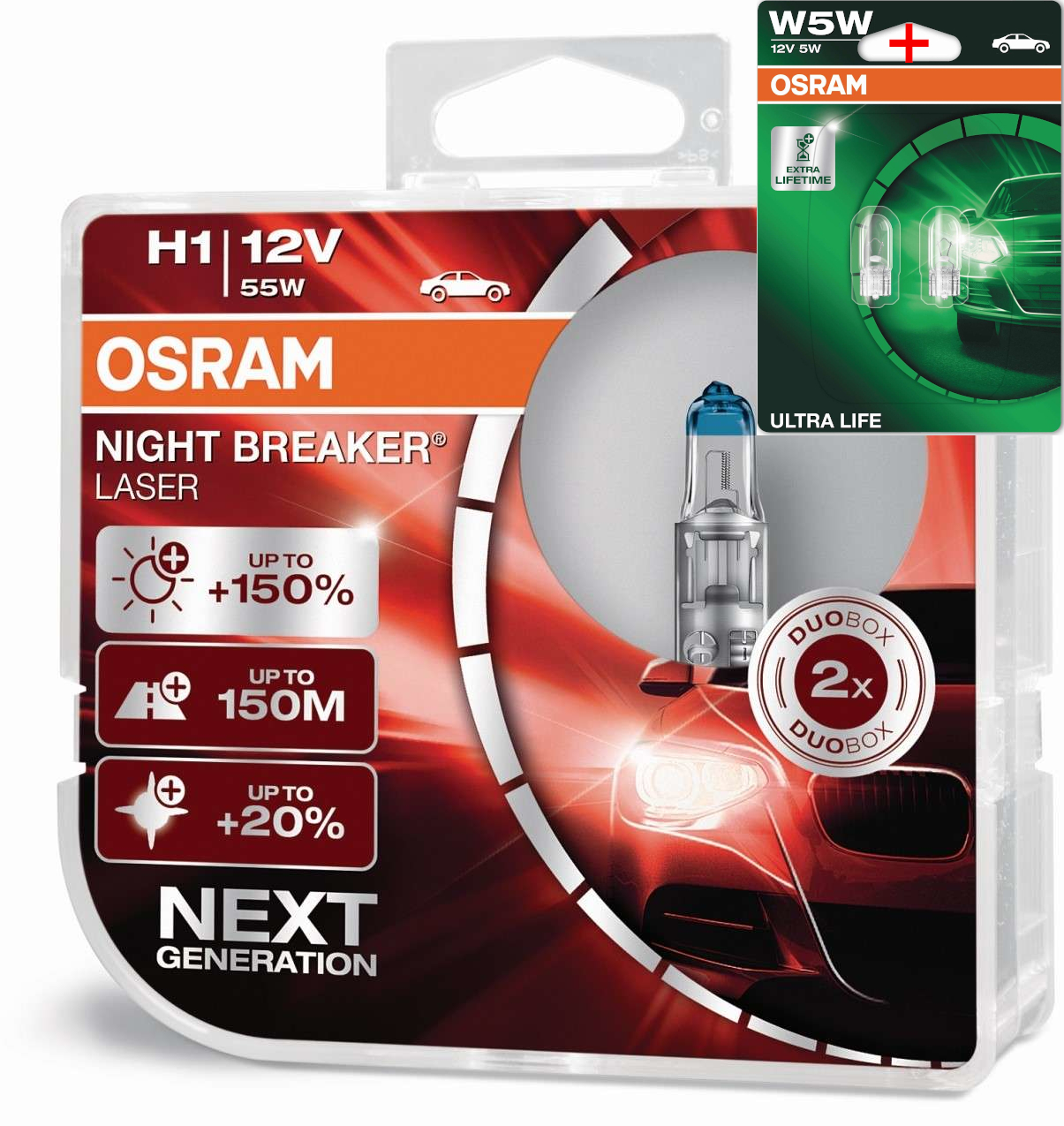 Osram Night Breaker 200 Laser Silver LED H1 H3 H4 H7 H8 H11 HB3 HB4 Freie  Wah