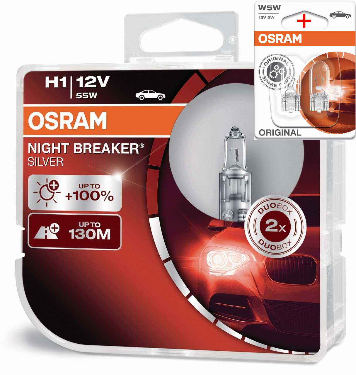 Osram Night Breaker 200 Laser Silver LED H1 H3 H4 H7 H8 H11 HB3 HB4 ...
